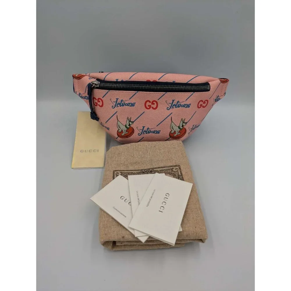 Gucci Kids' GG The Jetsons-print Supreme Canvas Belt Bag Pink Blue    50… - Picture 12 of 13